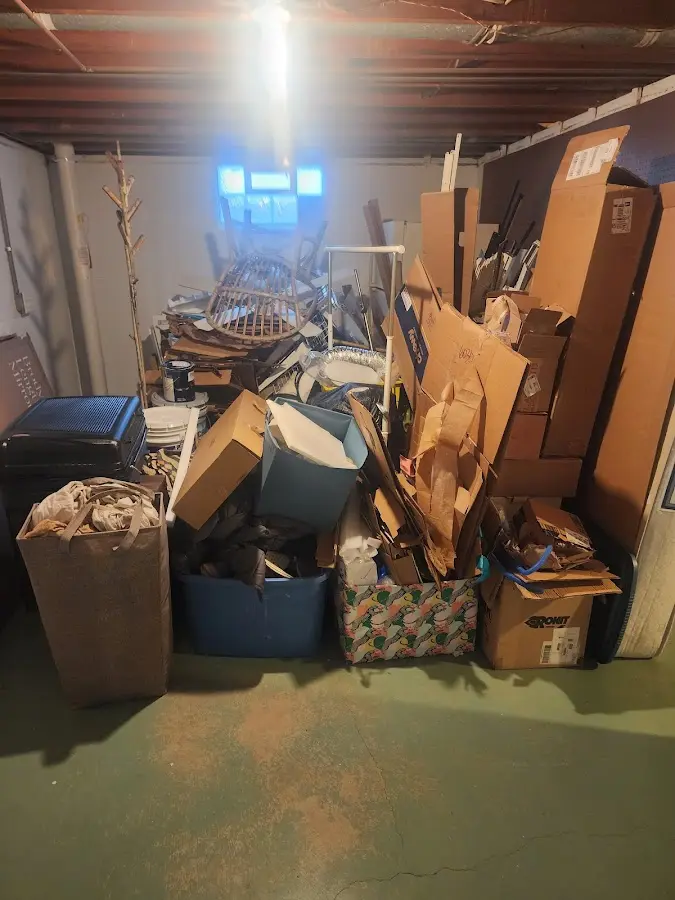 Roll-off dumpster container at job site for 4 Yard Dumpster Rental in Whiteford